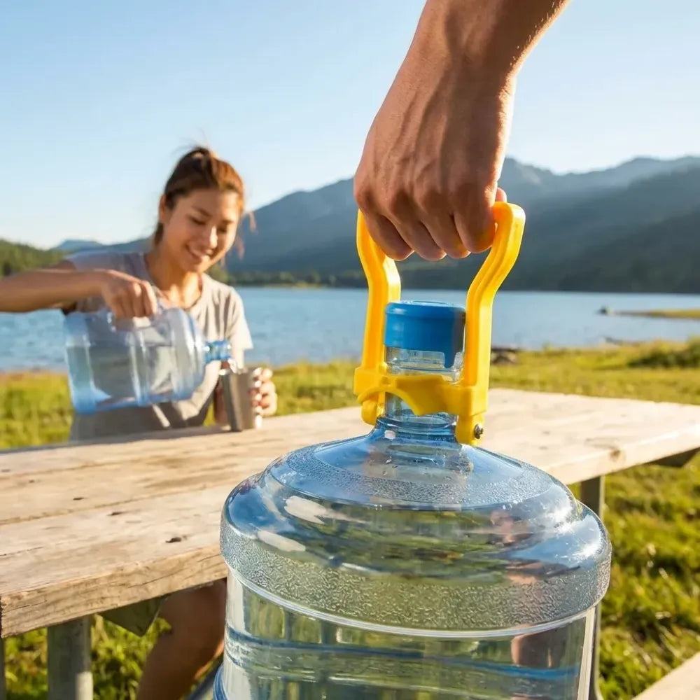 Portable water bottle handle