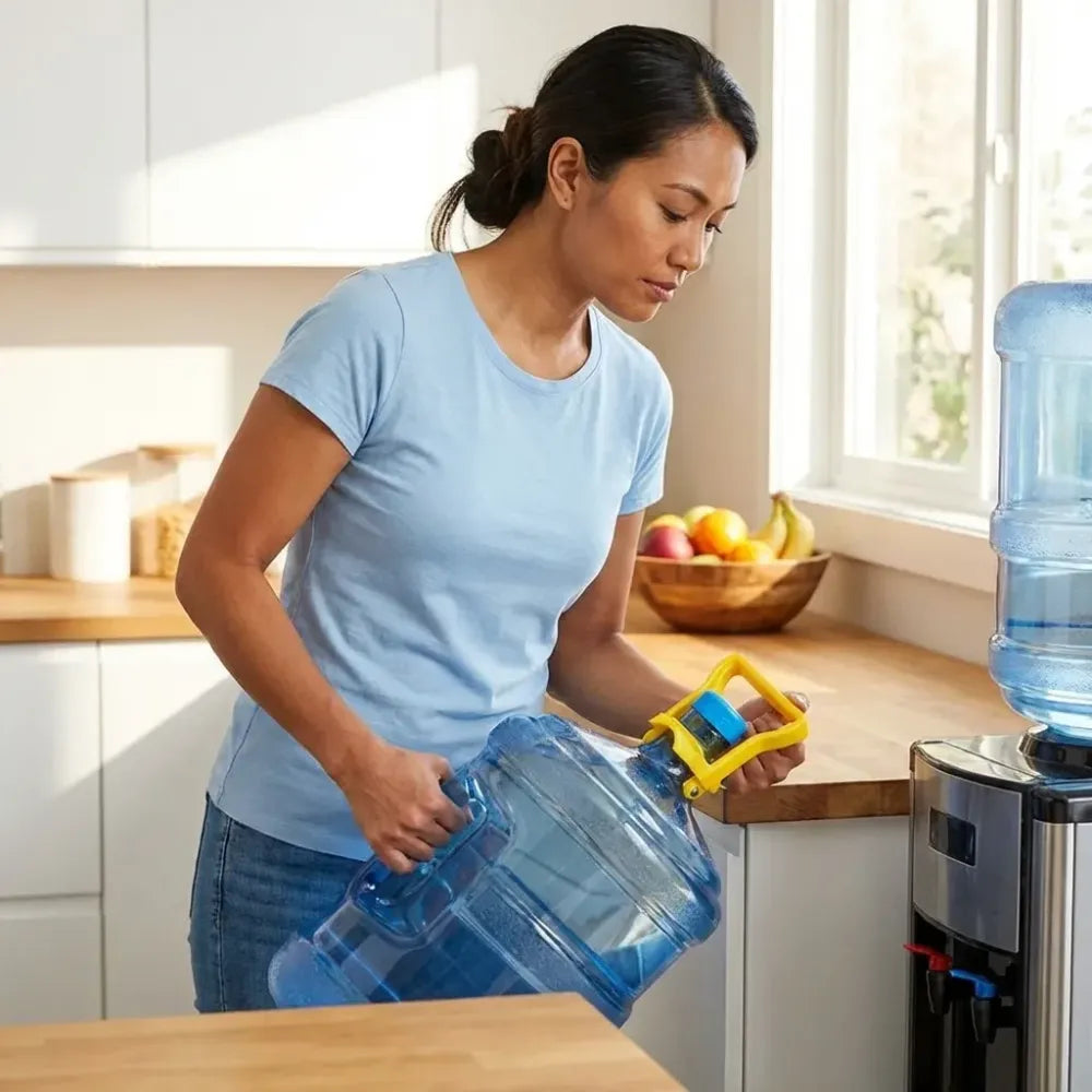 Portable water bottle handle