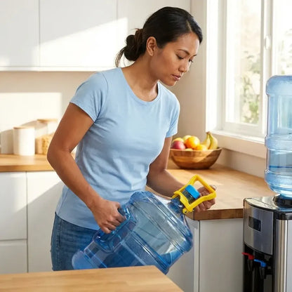 Portable water bottle handle