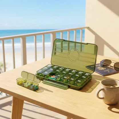 Portable weekly pill organizer - health care