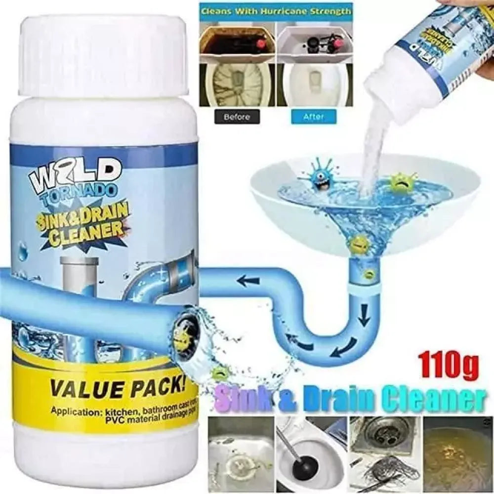 Powerful drain cleaner powder