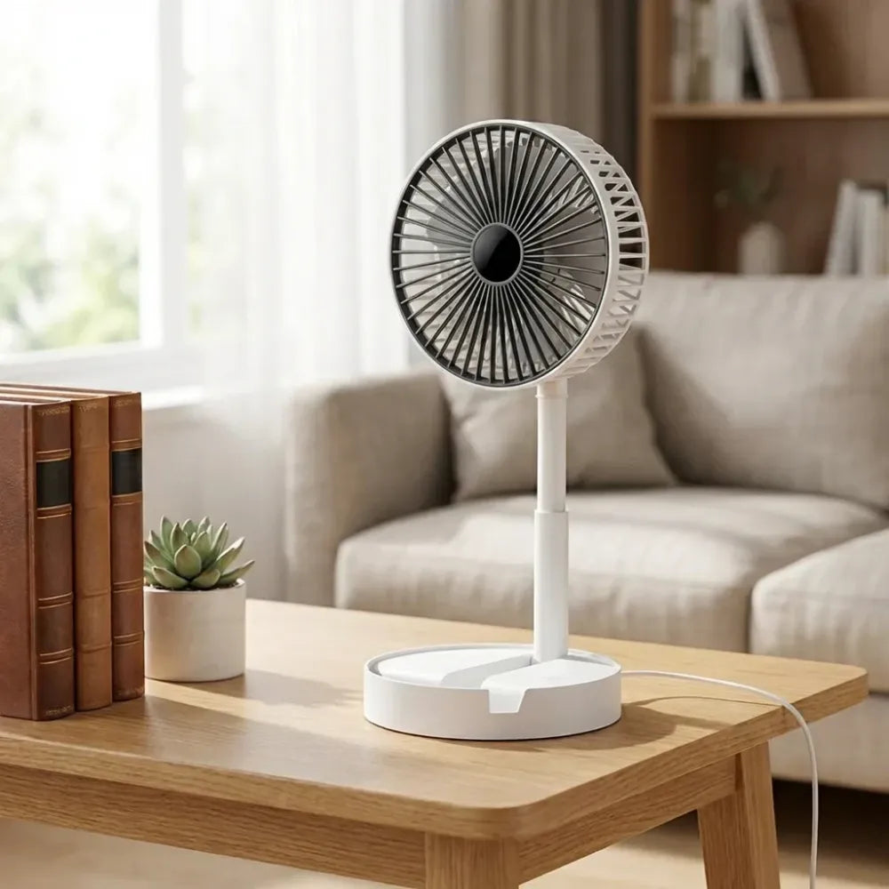 Powerful rechargeable high speed table desk fan