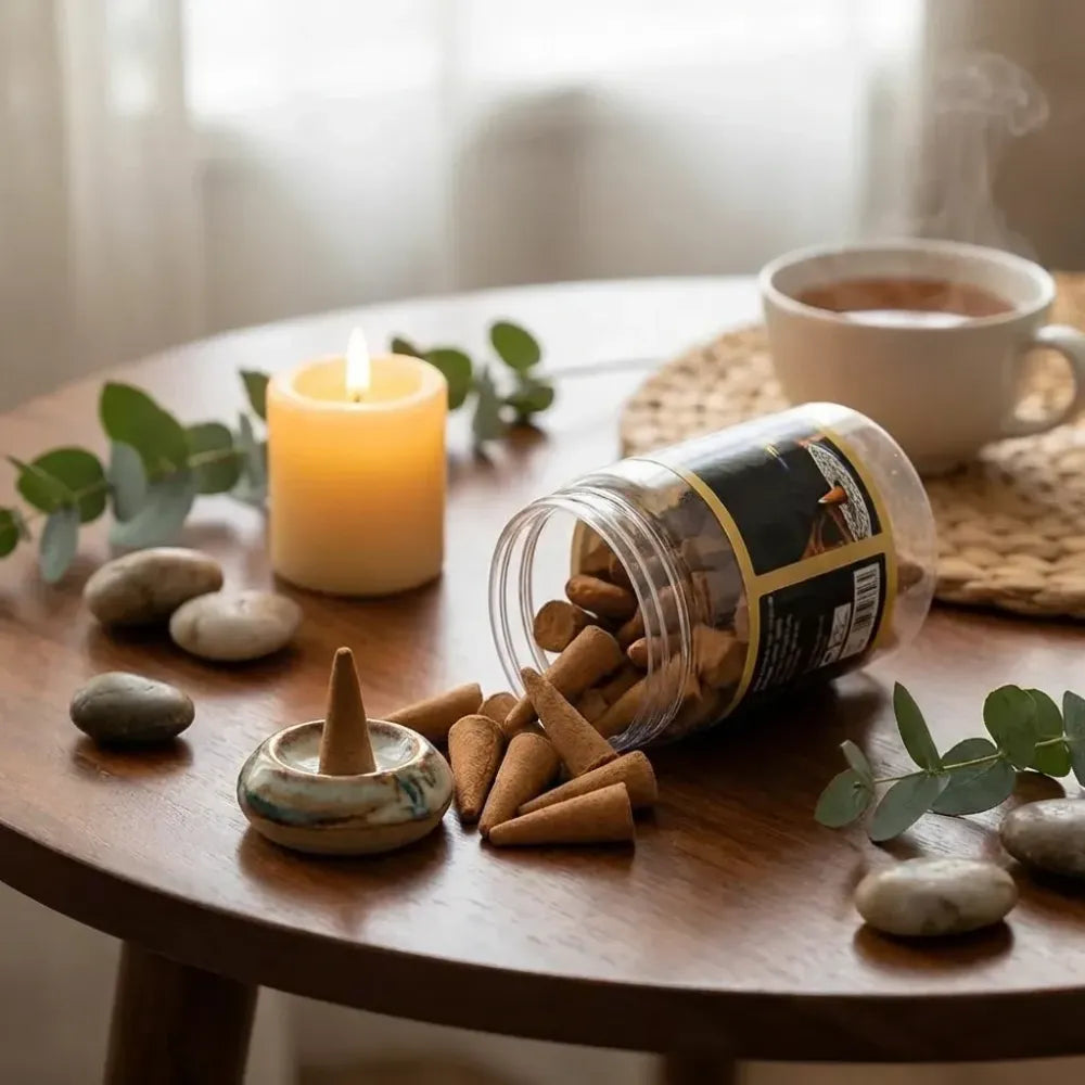 Premium dark rose dhoop cones - health care