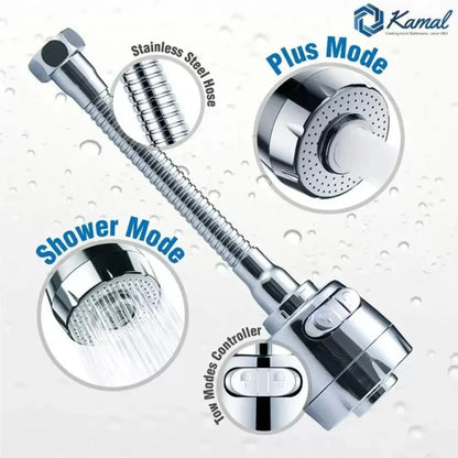 Premium quality extension | 360 degree flexible rotation dual flow spout faucet(pack of 2)
