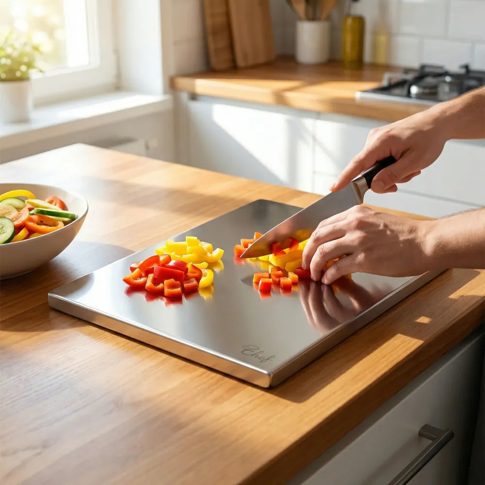 Premium stainless steel anti-bacterial chopping board for kitchen (1 pc) - home &