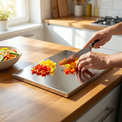 Premium stainless steel anti-bacterial chopping board for kitchen (1 pc) - home &