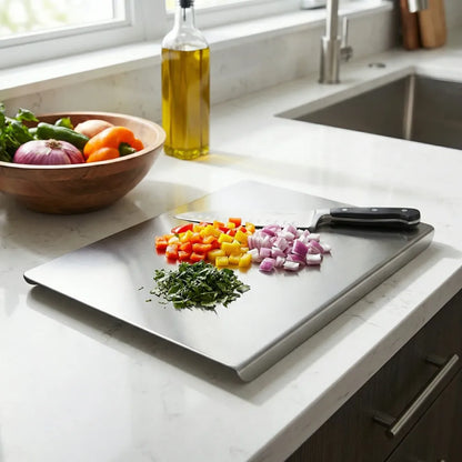 Premium stainless steel anti-bacterial chopping board for kitchen (1 pc) - home &