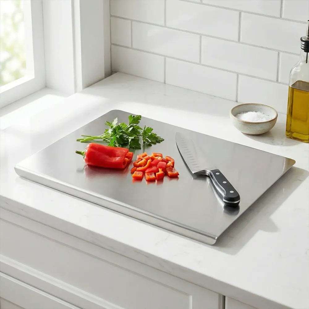 Premium stainless steel anti-bacterial chopping board for kitchen (1 pc) - home &