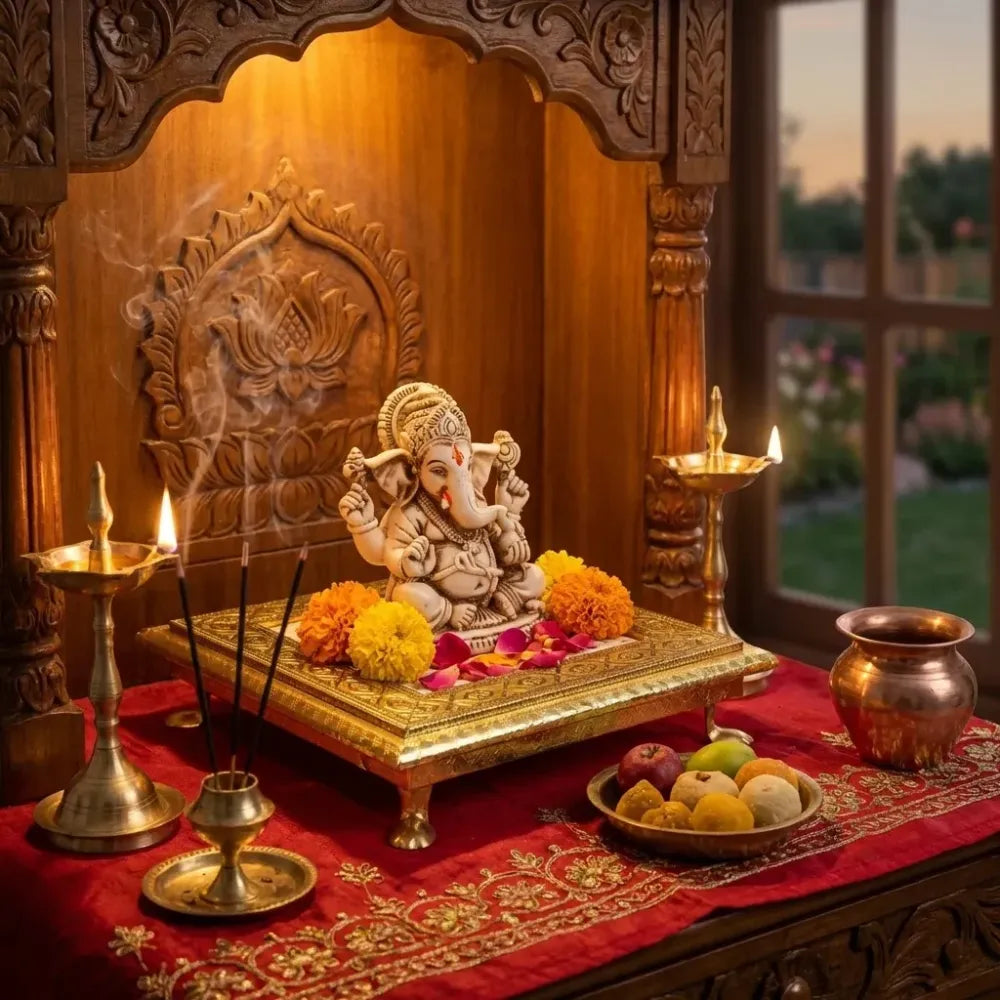 Premium wooden pooja chowk - home improvement