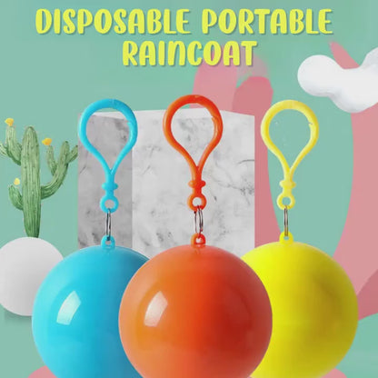 Portable Disposable Emergency Raincoats Waterproof Rain Poncho in A Ball for Traveling Camping Outdoor (Pack of 5)
