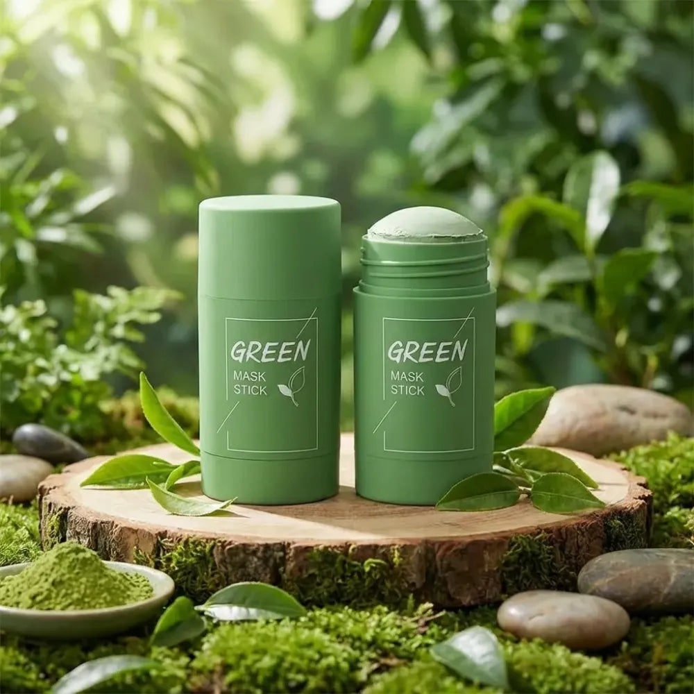 Professional green tea face mask clay sticks