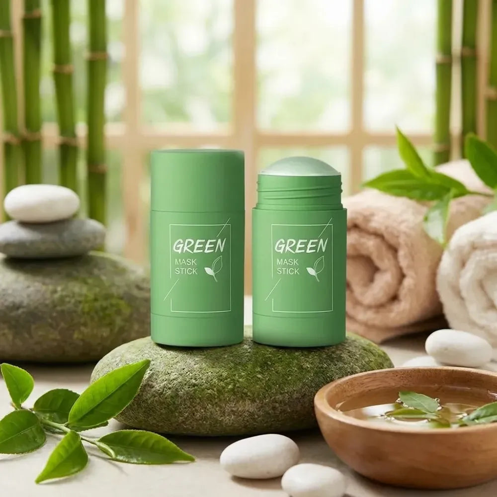 Professional green tea face mask clay sticks
