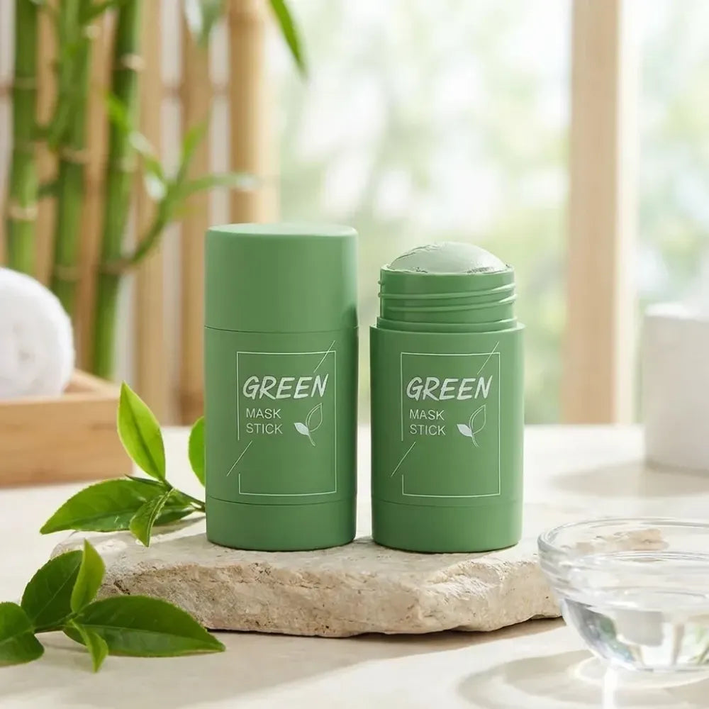 Professional green tea face mask clay sticks