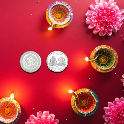 Pure silver lakshmi coin for gift and pooja - accessories