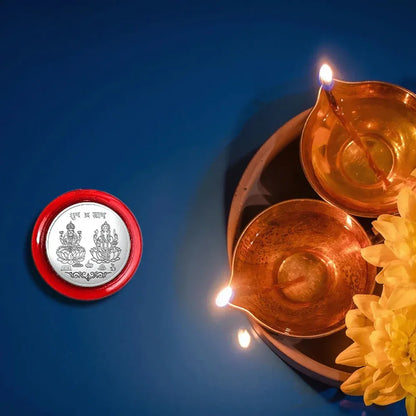Pure silver lakshmi coin for gift and pooja - accessories