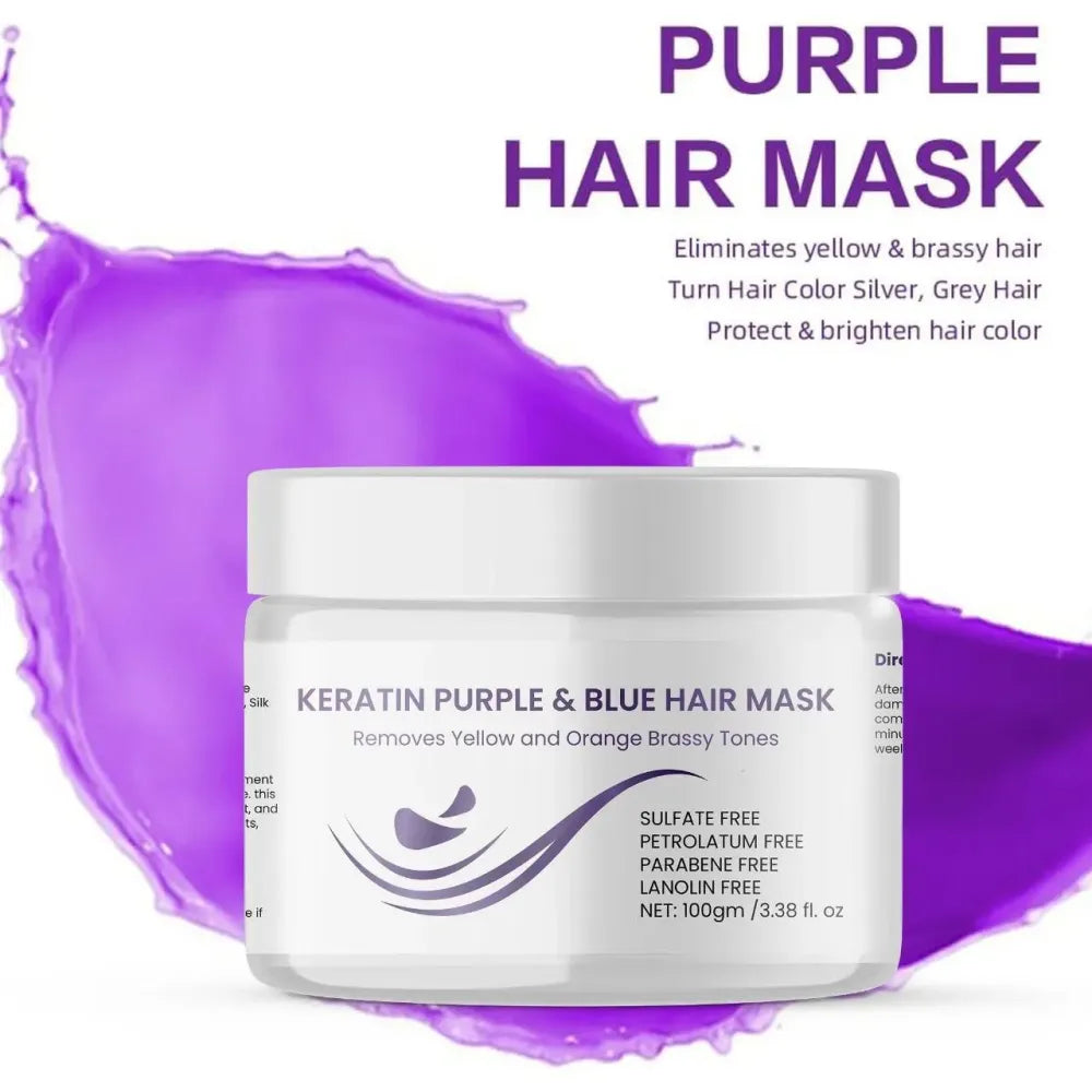 Purple & blue hair mask
