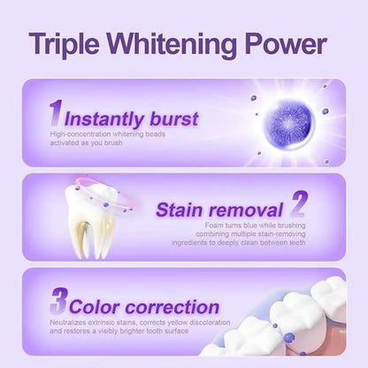 Purple whitening toothpaste