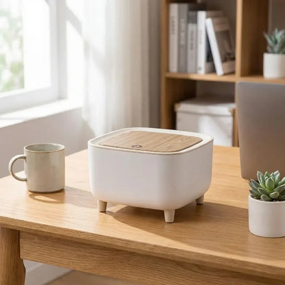 Push-button desk bin - potential heroes