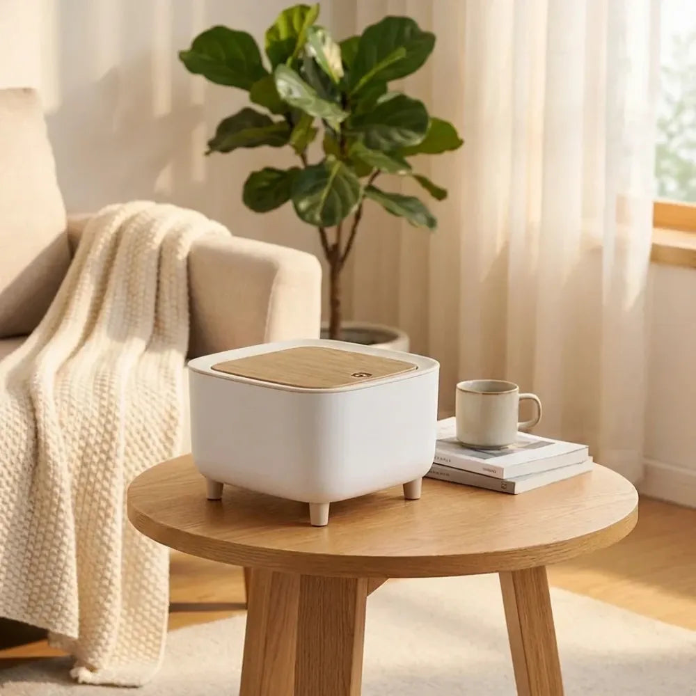 Push-button desk bin - potential heroes