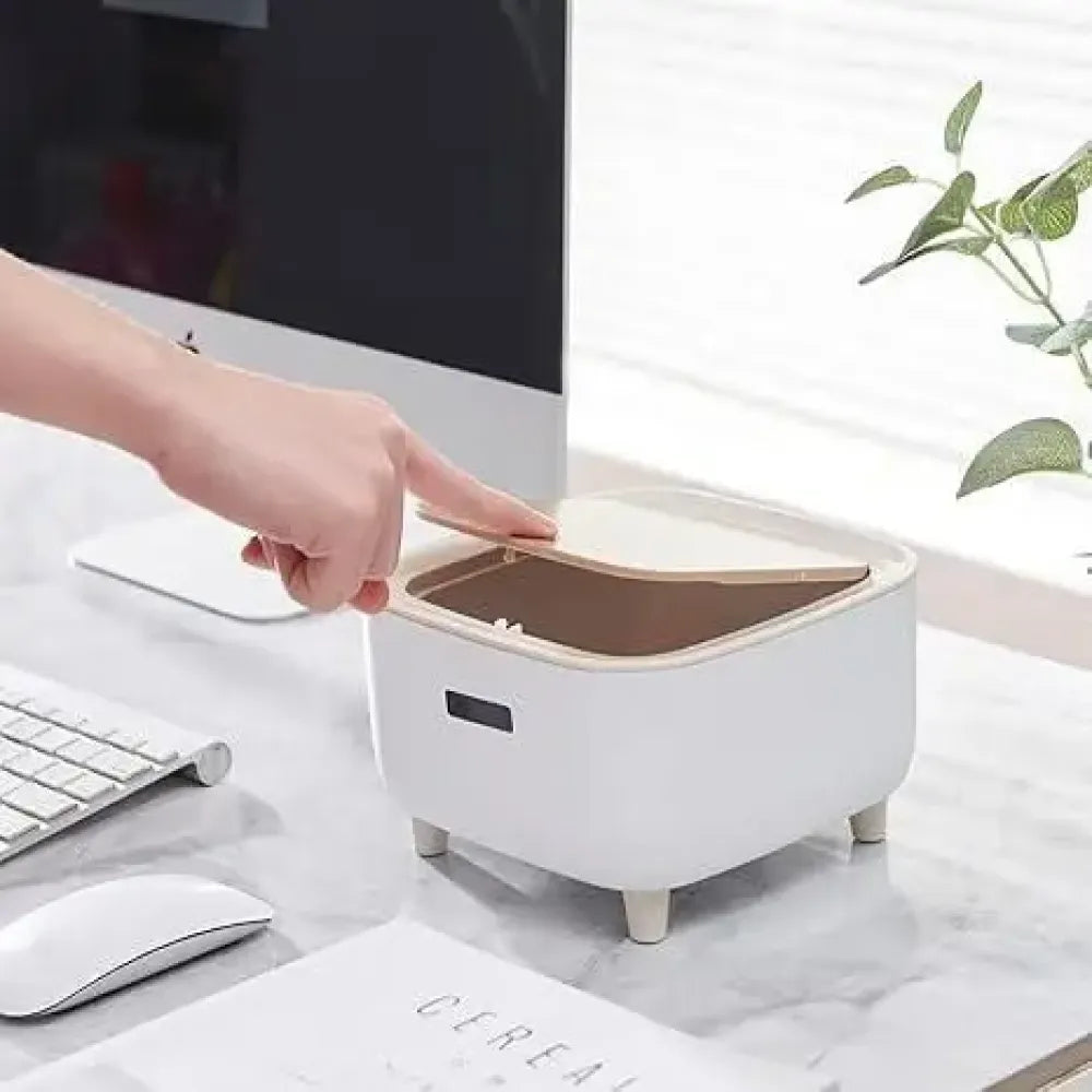 Push-button desk bin - potential heroes