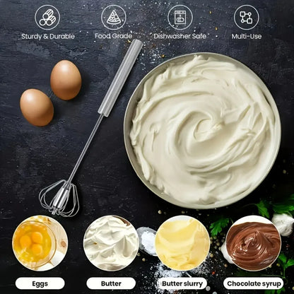 Push-button egg whisk - kitchen tool