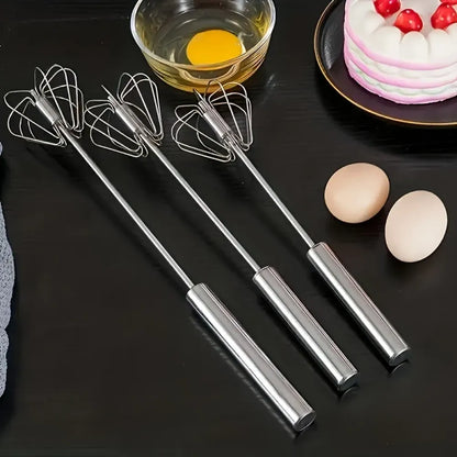 Push-button egg whisk - kitchen tool