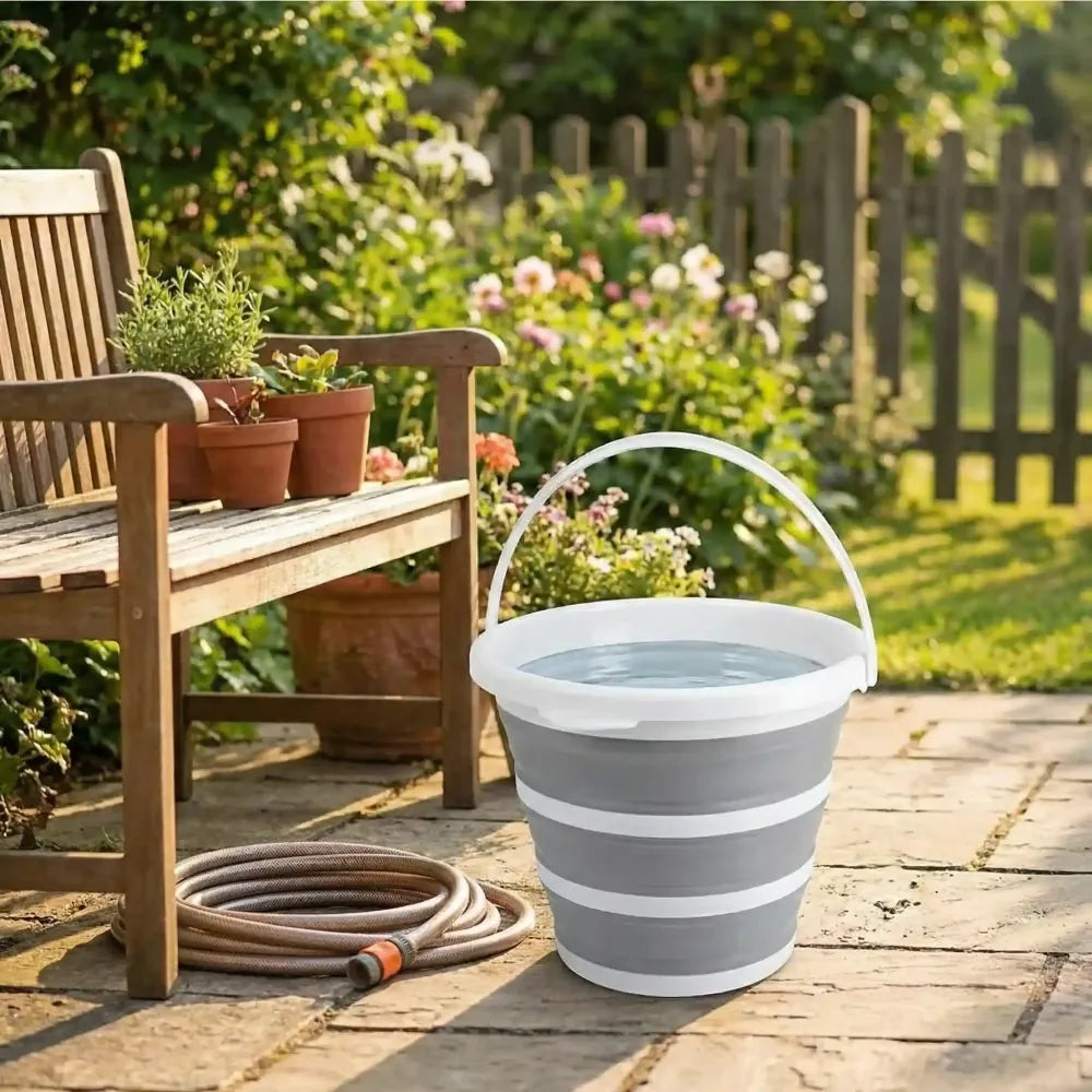 Pvc coated collapsible foldaway bucket