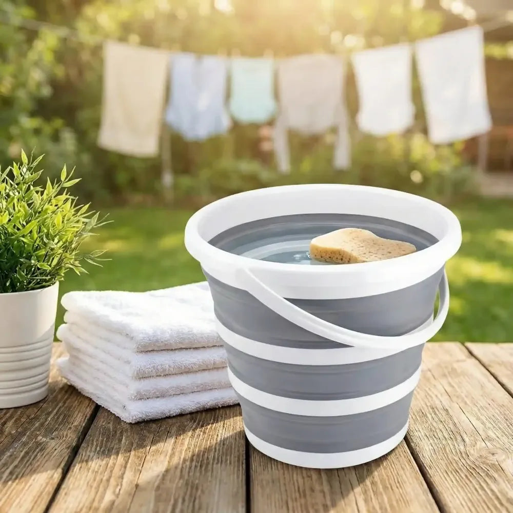 Pvc coated collapsible foldaway bucket