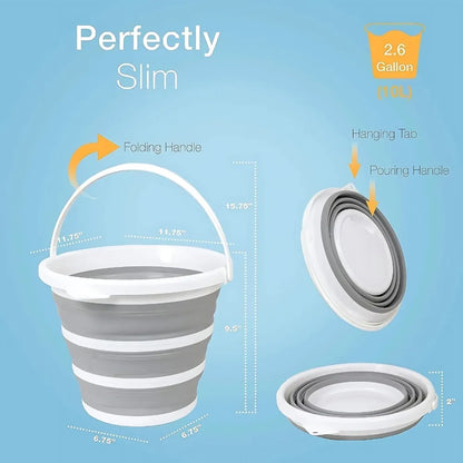 Pvc coated collapsible foldaway bucket