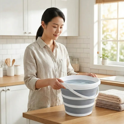 Pvc coated collapsible foldaway bucket