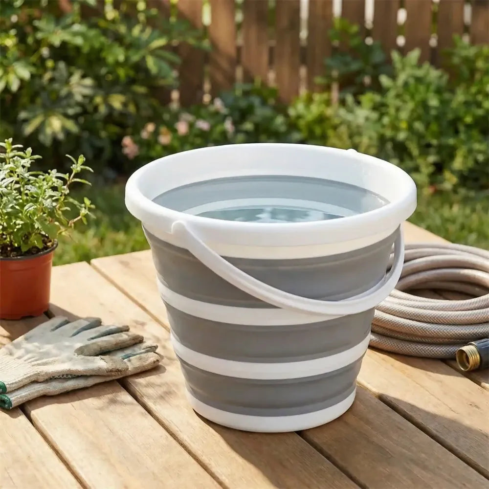 Pvc coated collapsible foldaway bucket
