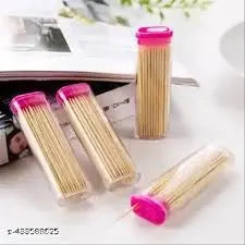 Eco-friendly bamboo toothpicks with dispenser
