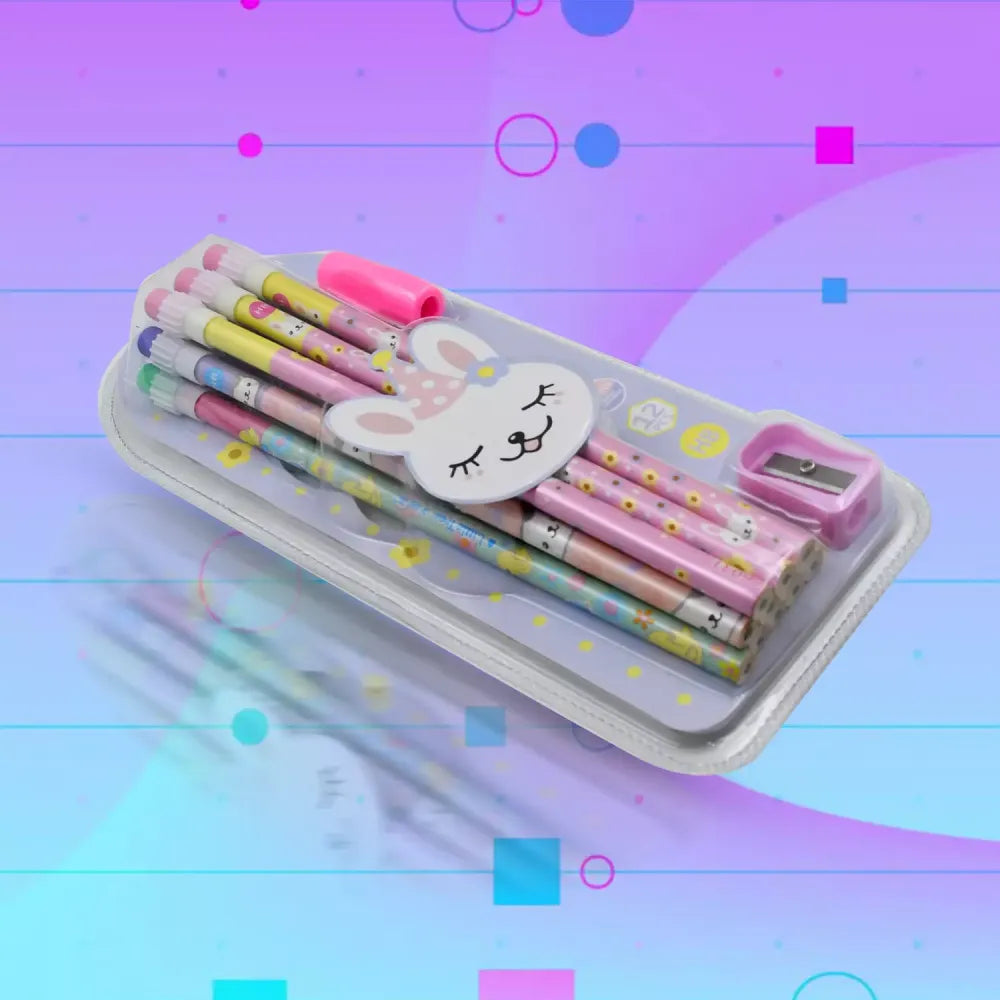 Rabbit & bear pencil set
