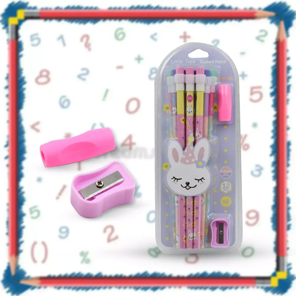 Rabbit & bear pencil set