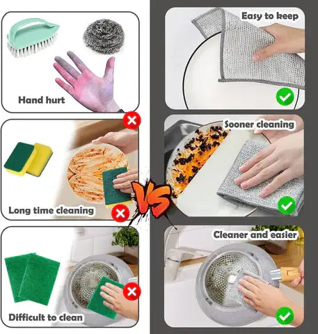 Non-scratch dishwashing wire cloth (pack of 10)