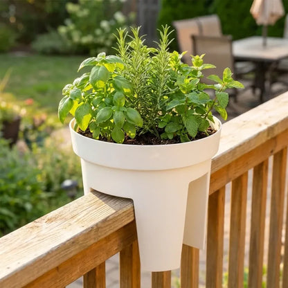 Railing flower pot holder - garden