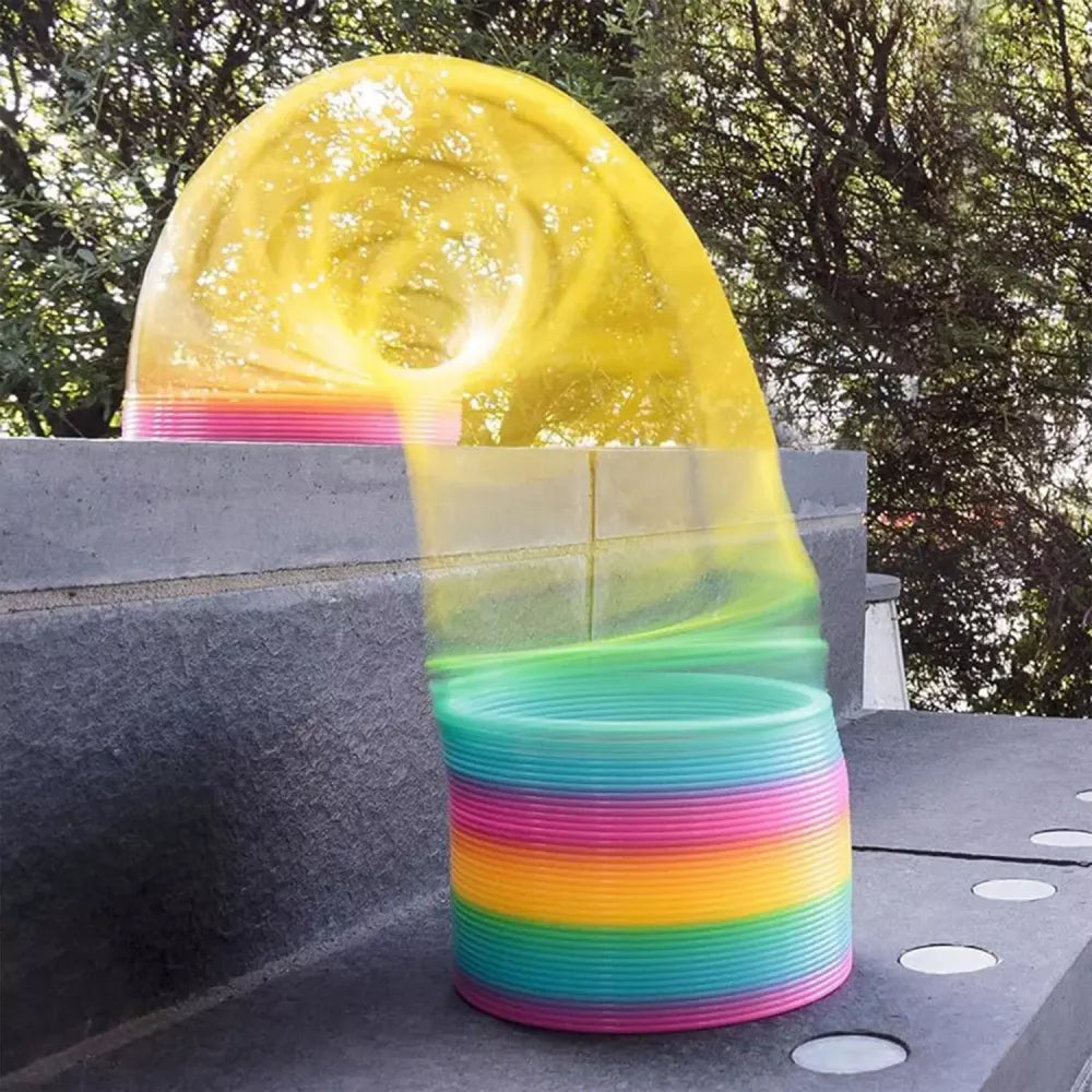 Rainbow metal slinky toy