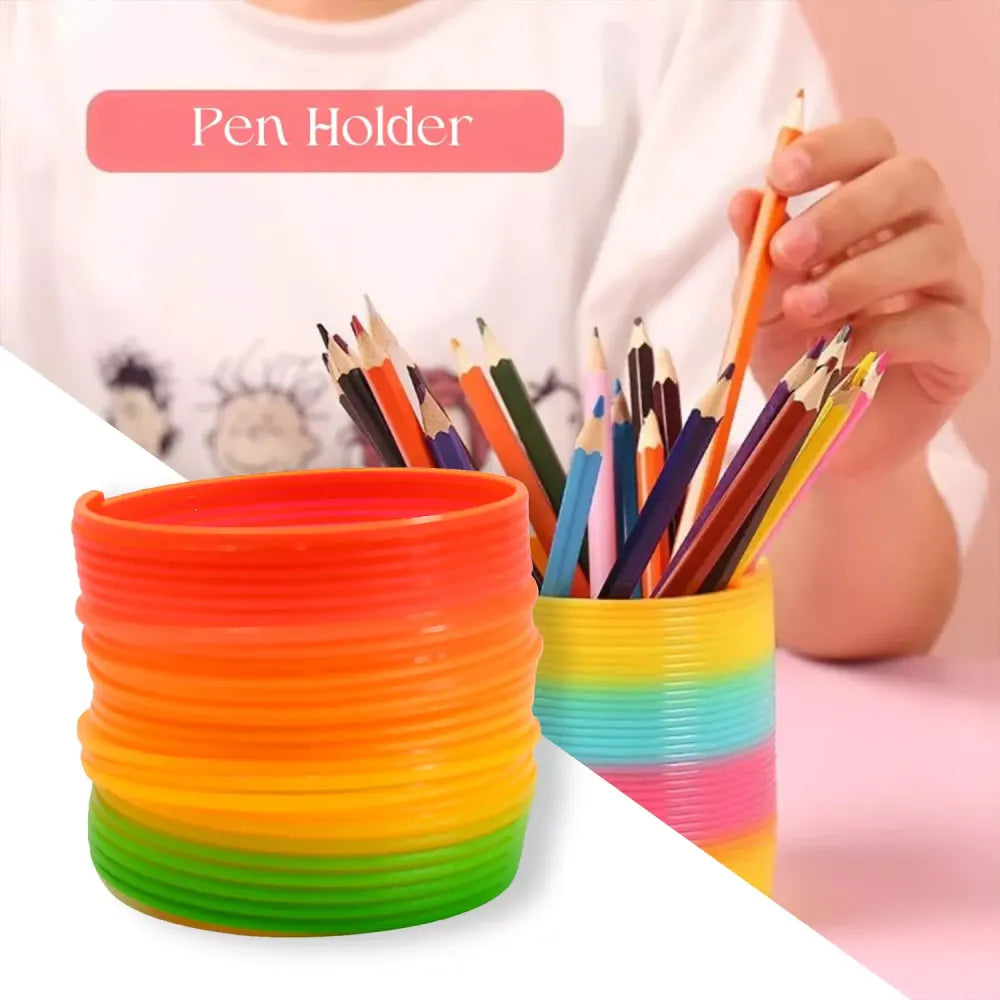 Rainbow metal slinky toy