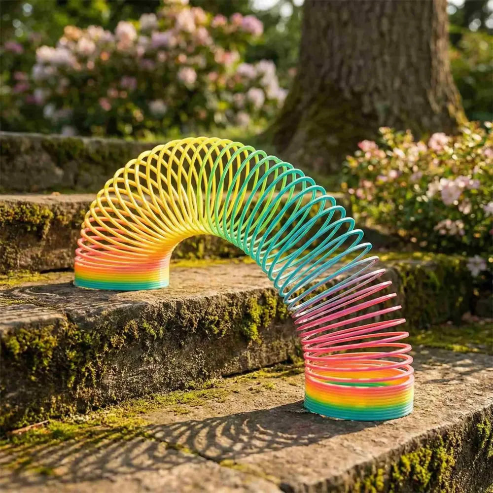 Rainbow metal slinky toy - toys