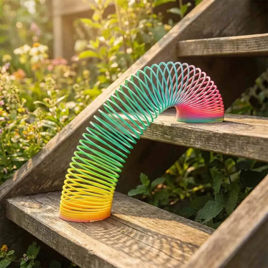 Rainbow metal slinky toy - toys