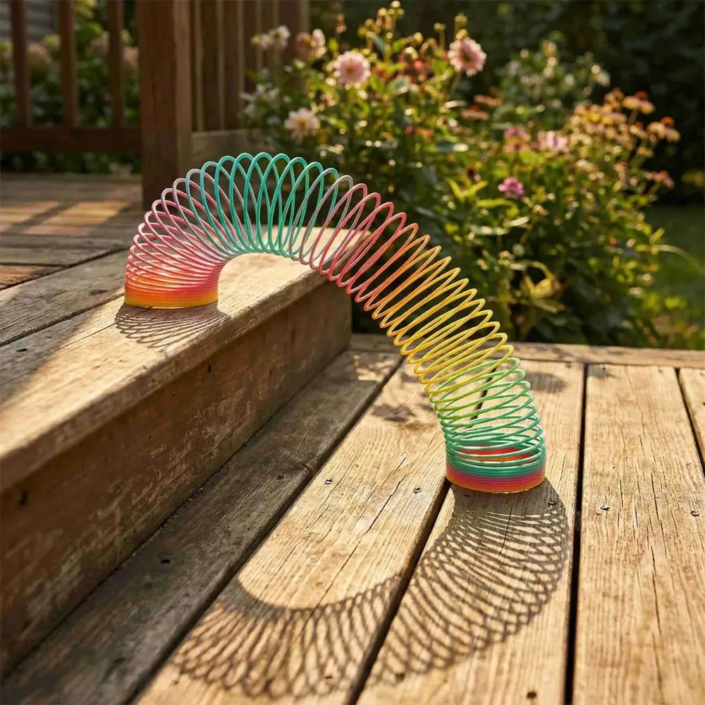Rainbow metal slinky toy - toys