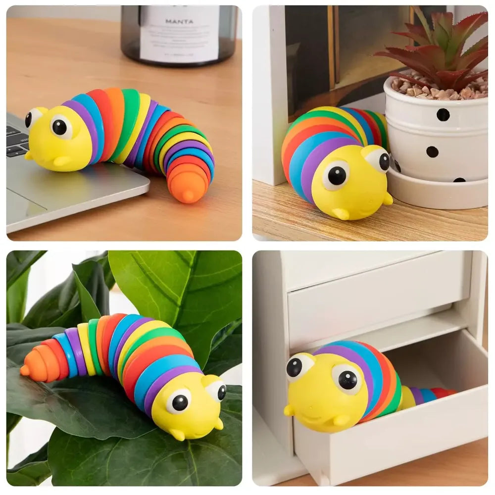 Rainbow slug fidget toy