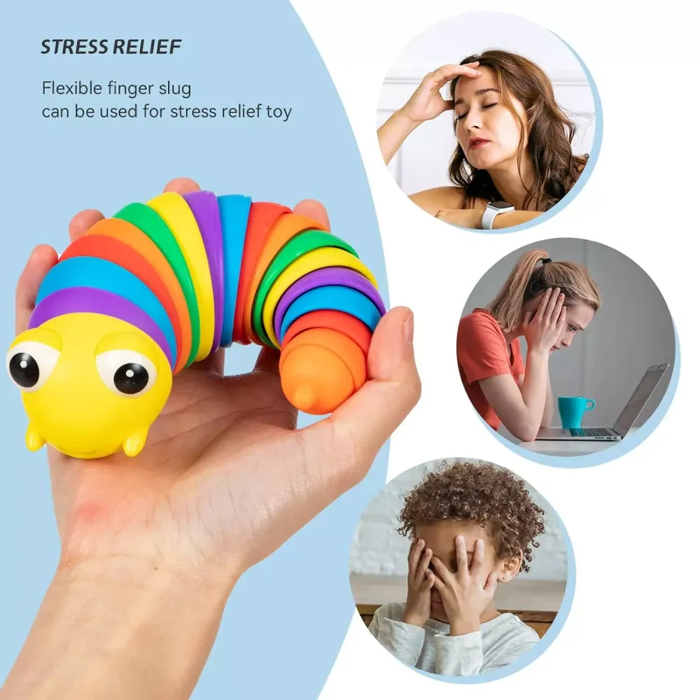 Rainbow slug fidget toy