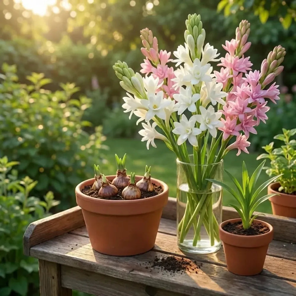 Rajnigandha double petal tuberose bulbs (pack of 2)