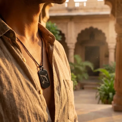 Ram baan tag necklace – black