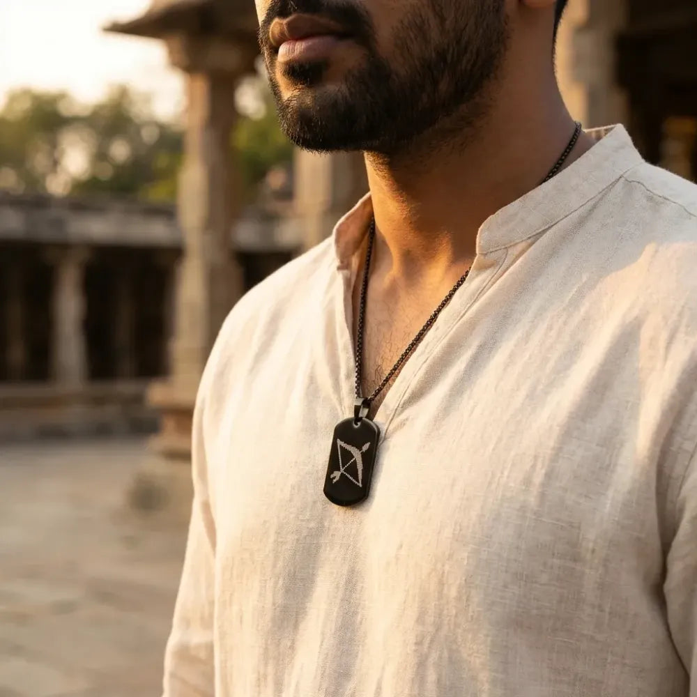 Ram baan tag necklace – black