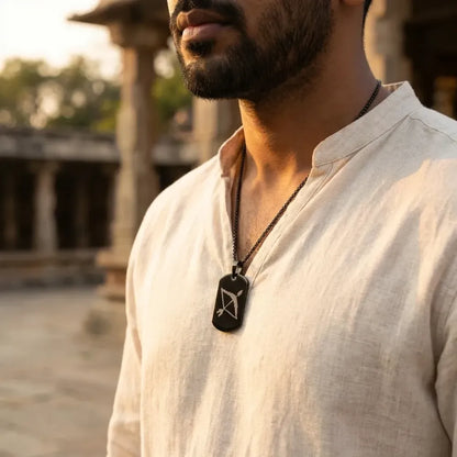 Ram baan tag necklace – black