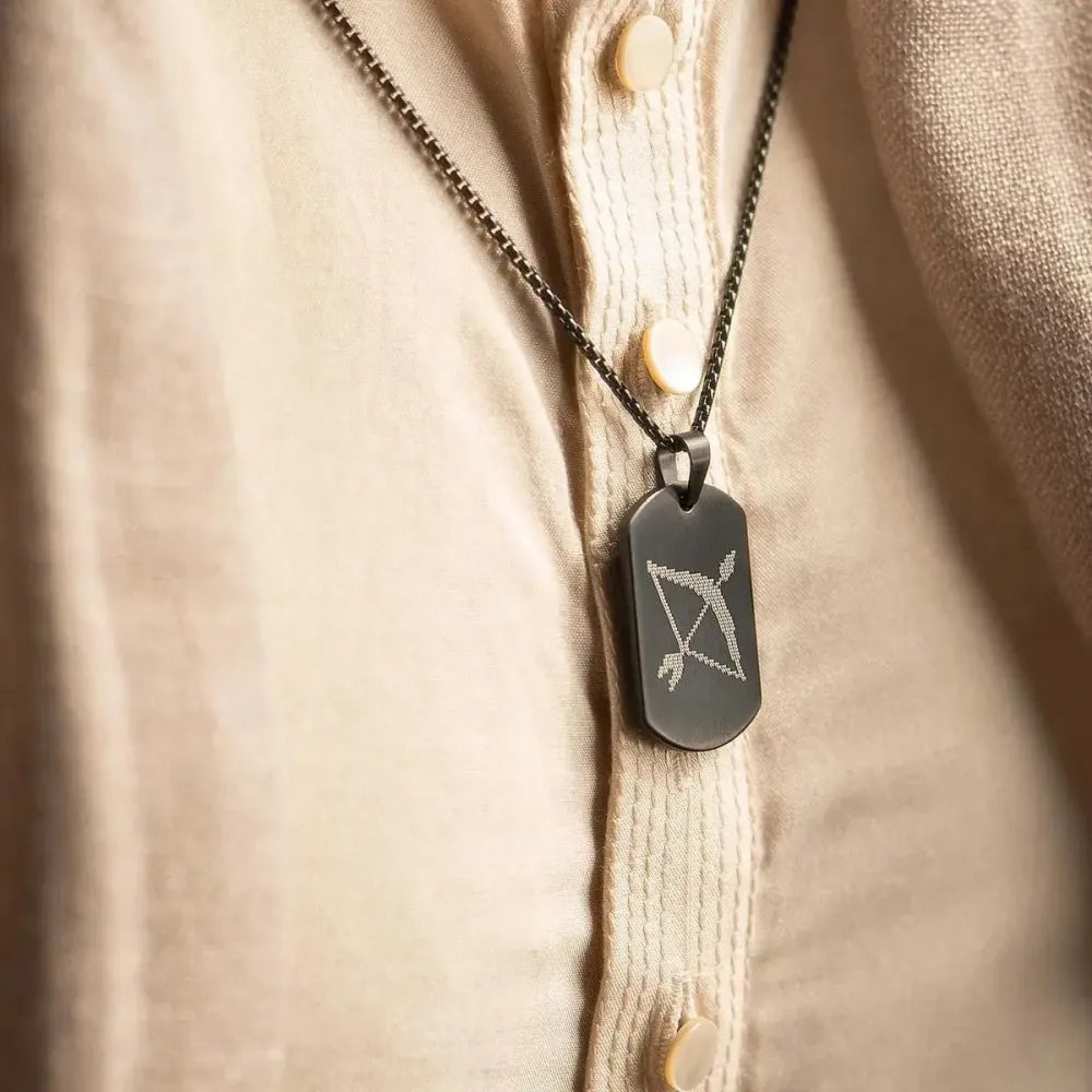Ram baan tag necklace – black