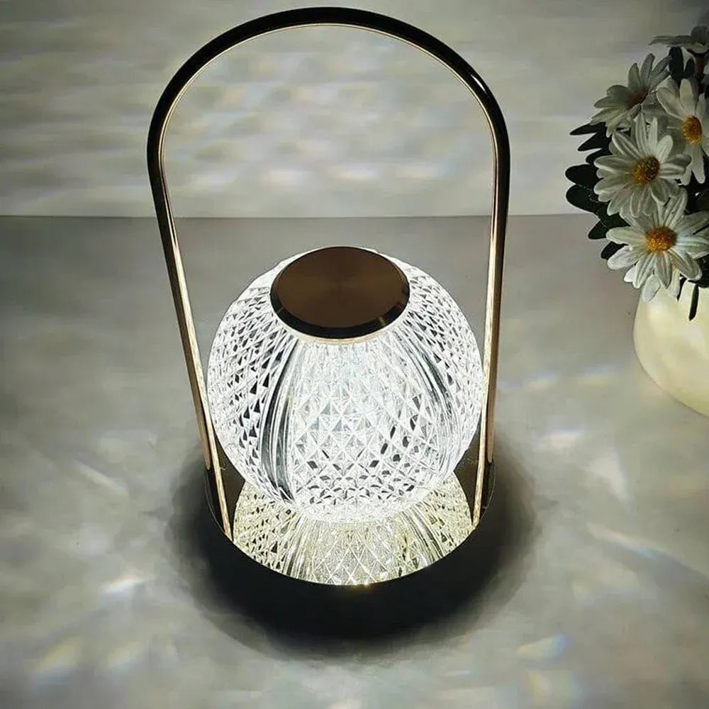 Rechargeable crystal table lamp