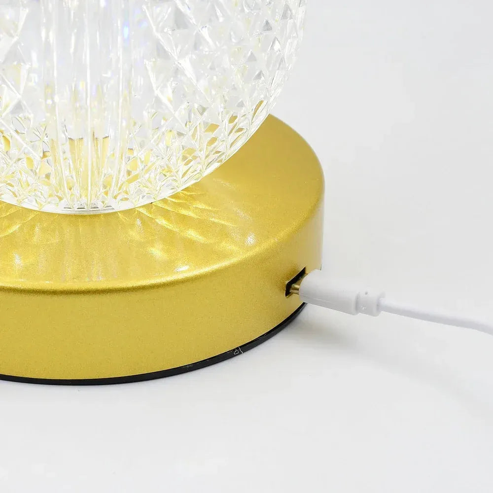 Rechargeable crystal table lamp
